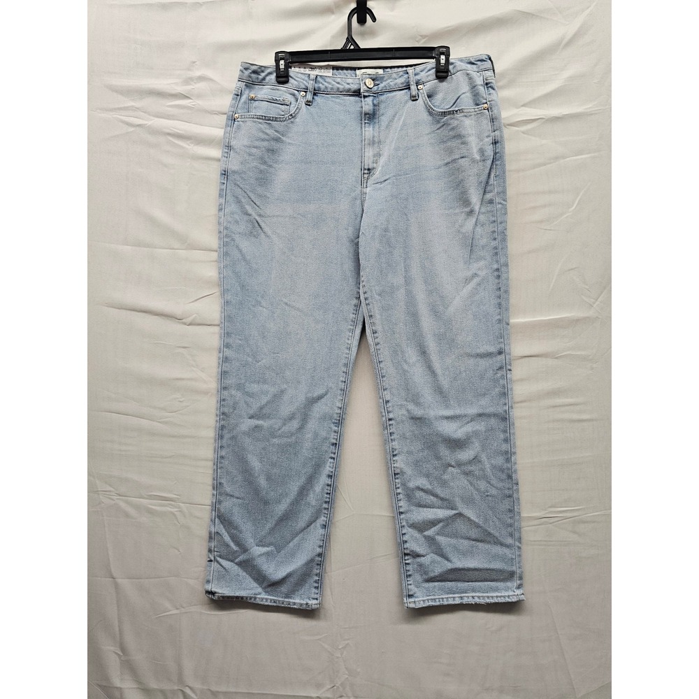 Seven7 Womens Loose Straight High‎ Rise Jeans Blue Cotton Blend Casual Size 16